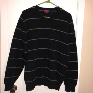 Men's Sweater - Black w/ Gray Stripes